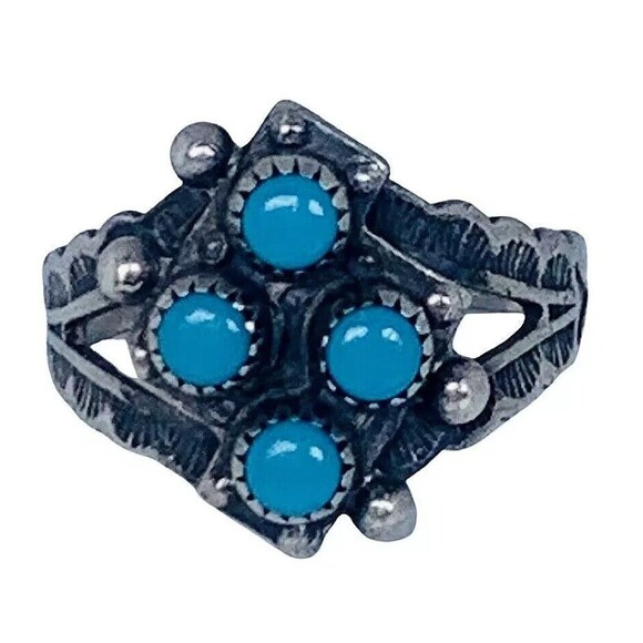 Native American 925 Sterling Silver Blue Turquoise Ring Sz 5 Sleeping Beauty - Picture 13 of 14